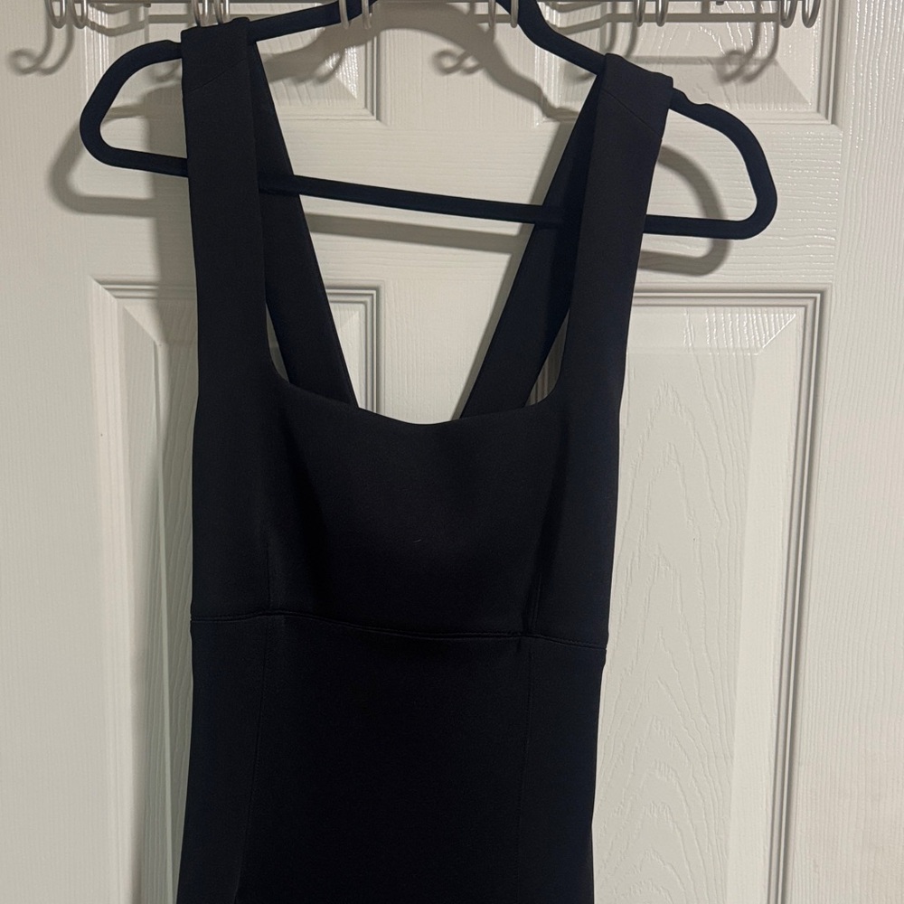 Donna Karan Black Midi square neck dress